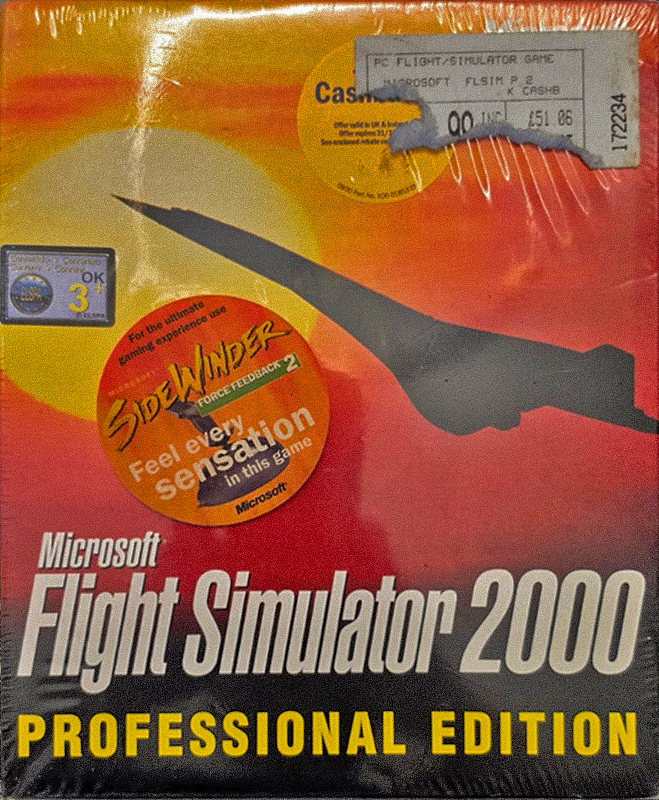 Microsoft Flight Simulator 2000 Professional Edition, original big box cover