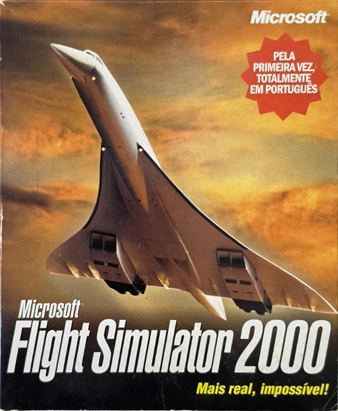 Microsoft Flight Simulator 2000, original big box front cover