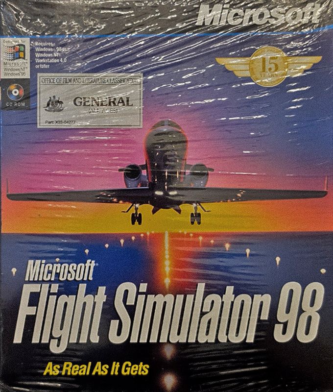 Microsoft Flight Simulator 98, original big box front cover