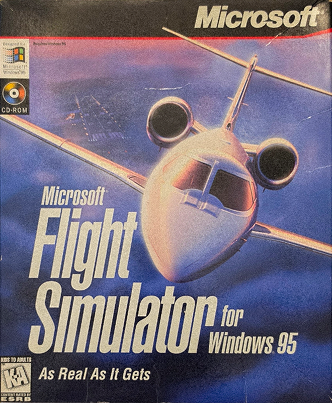 Microsoft Flight Simulator for Windows 95, original big box front cover